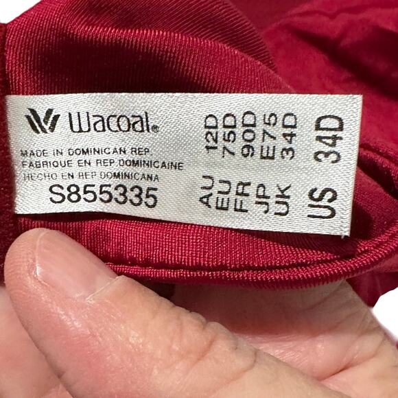 Wacoal Surreal Comfort Underwire Adjustable Straps Red NWT S855335, size 34D - Picture 6 of 7